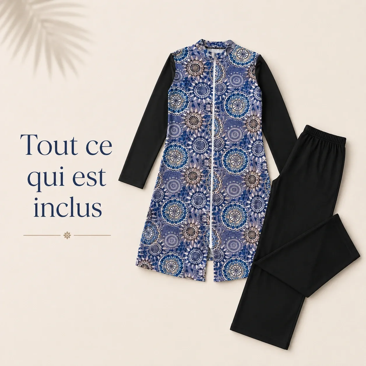 Burkini 2 pièces motif tribal — eau
