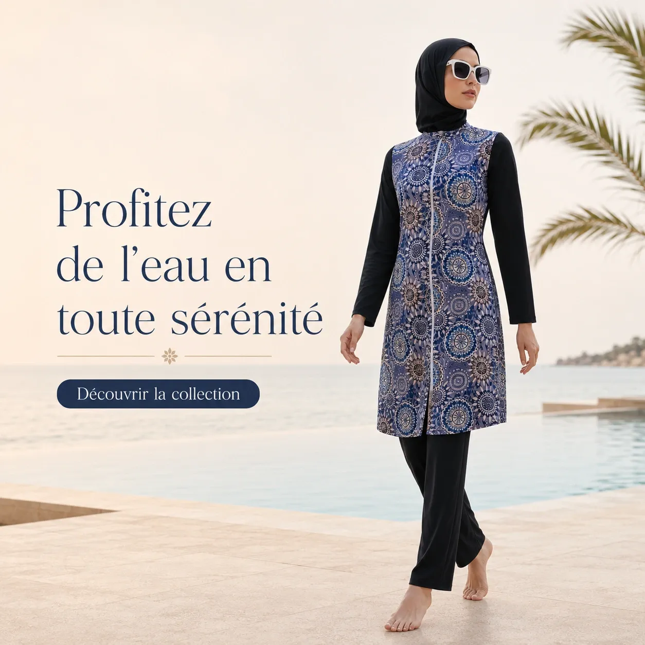 Burkini 2 pièces motif tribal — morphologie