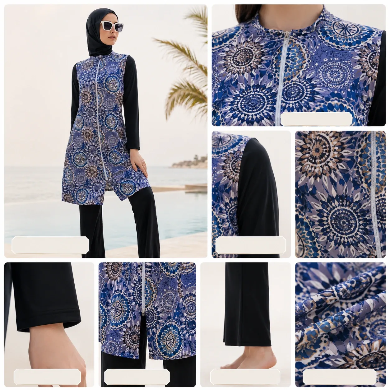 Burkini 2 pièces motif tribal — porte
