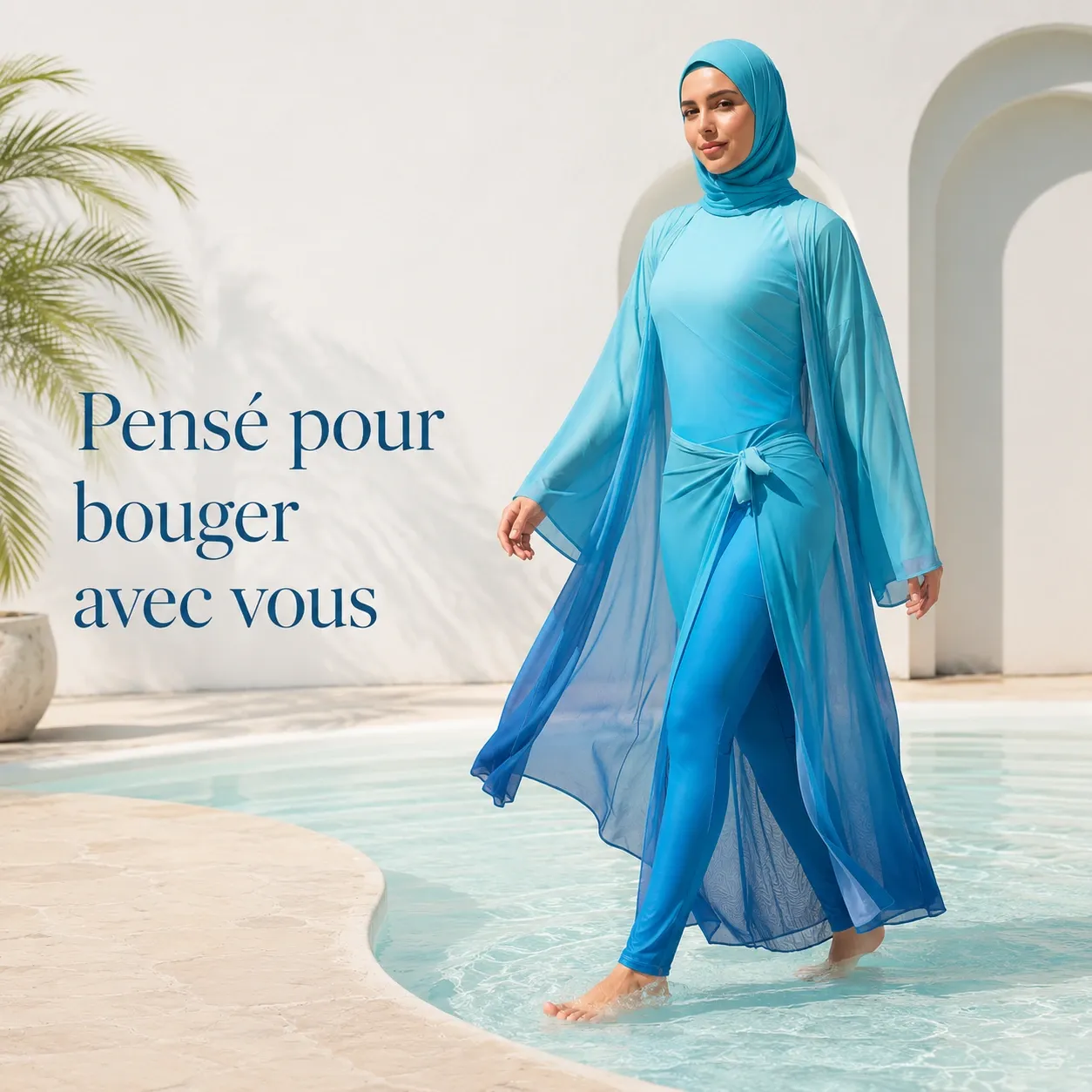 Burkini 4 pièces dégradé ombré — dos