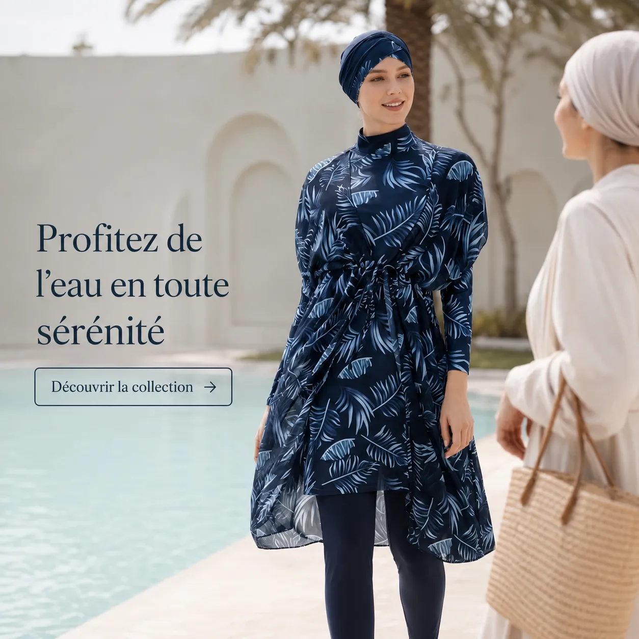 Burkini 4 pièces imprimé botanique — morphologie