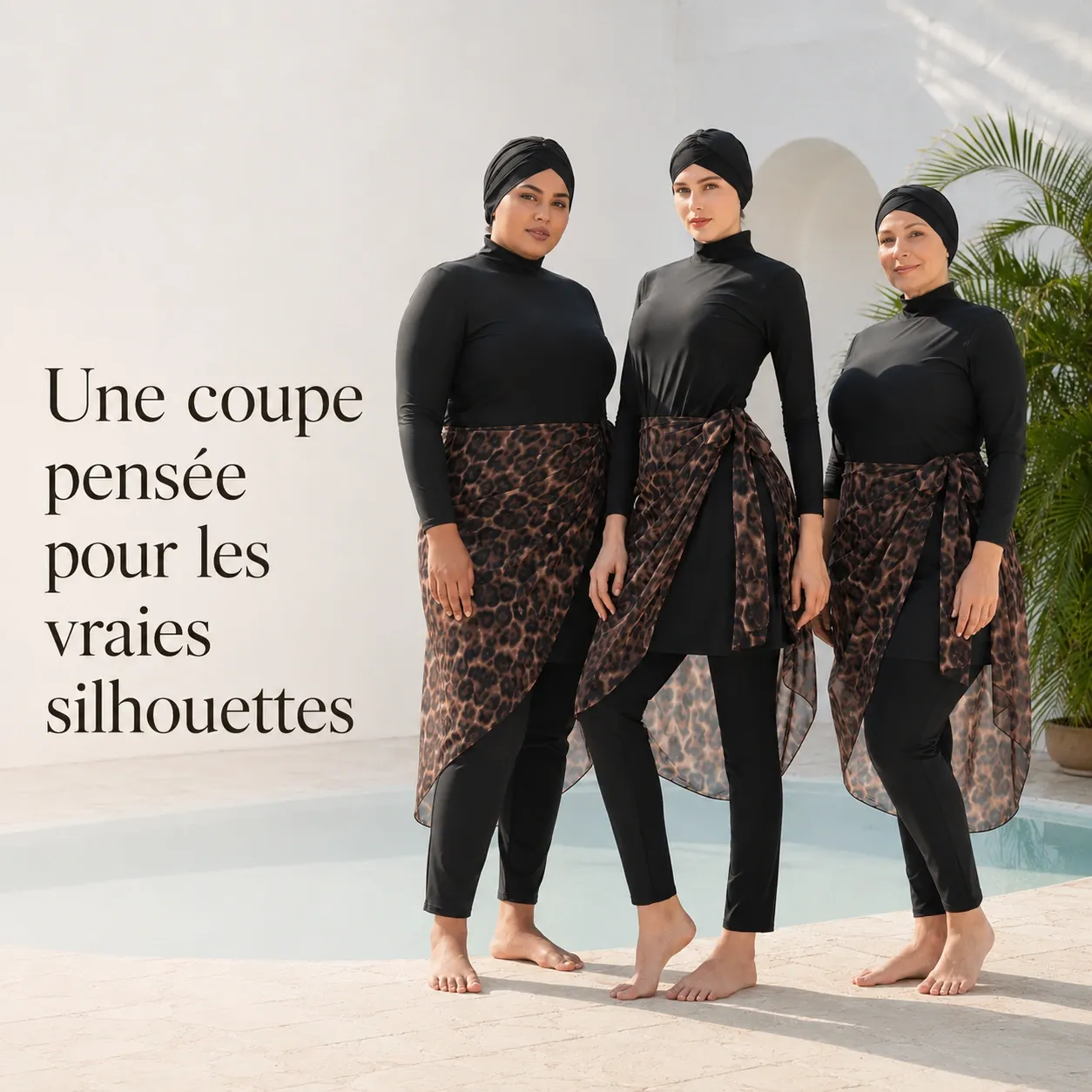 Burkini 4 pièces imprimé léopard — pieces