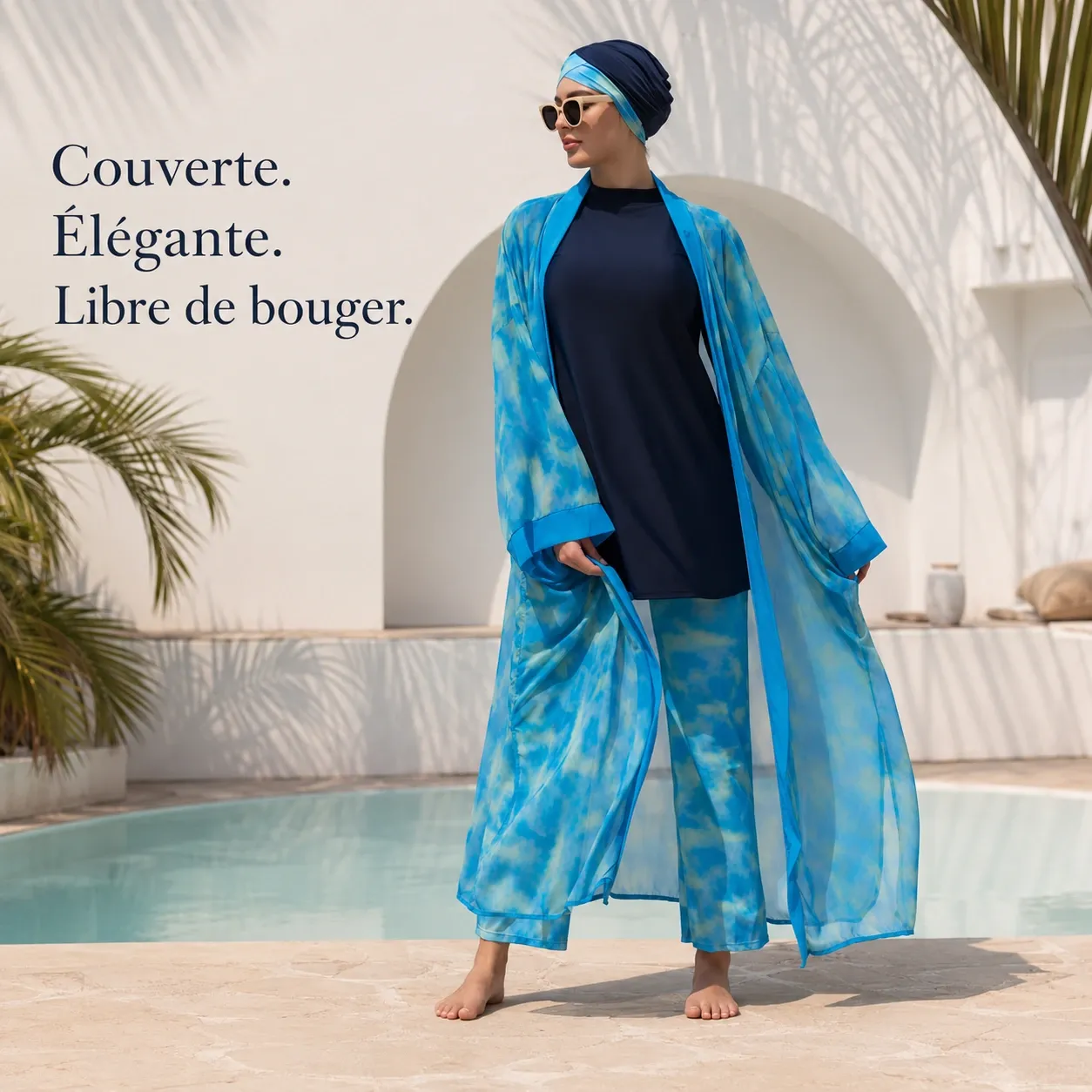 Burkini 4 pièces tie-dye — face