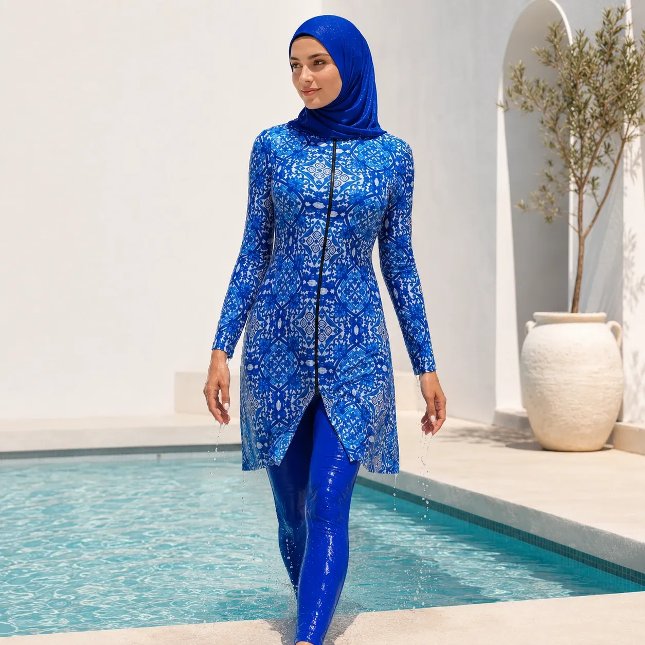 Burkini manches longues anti-UV – pantalon long — detail
