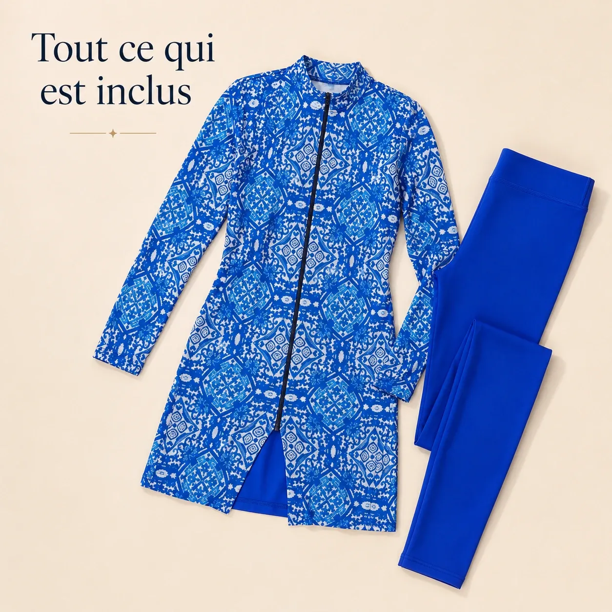 Burkini manches longues anti-UV – pantalon long — eau